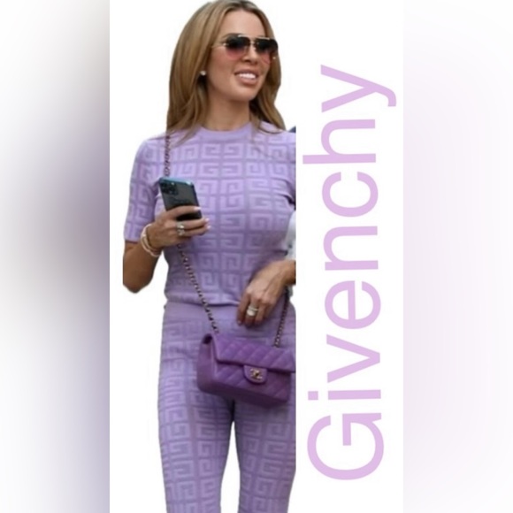 Givenchy 4 G purple Jacquard Monogram short sleeve top - Picture 1 of 11